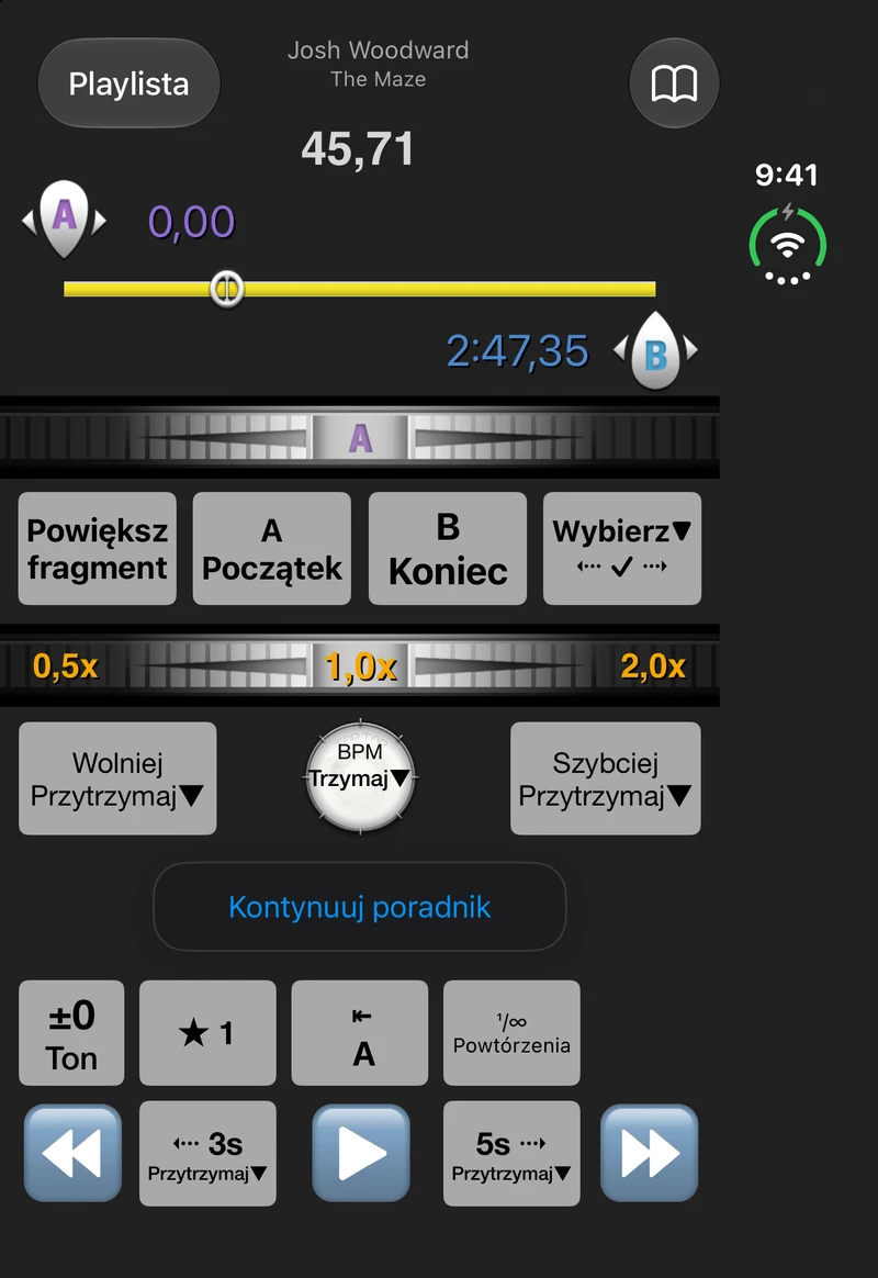 Muzyka w odtwarzaczu na ekranie zewnętrznym Duo