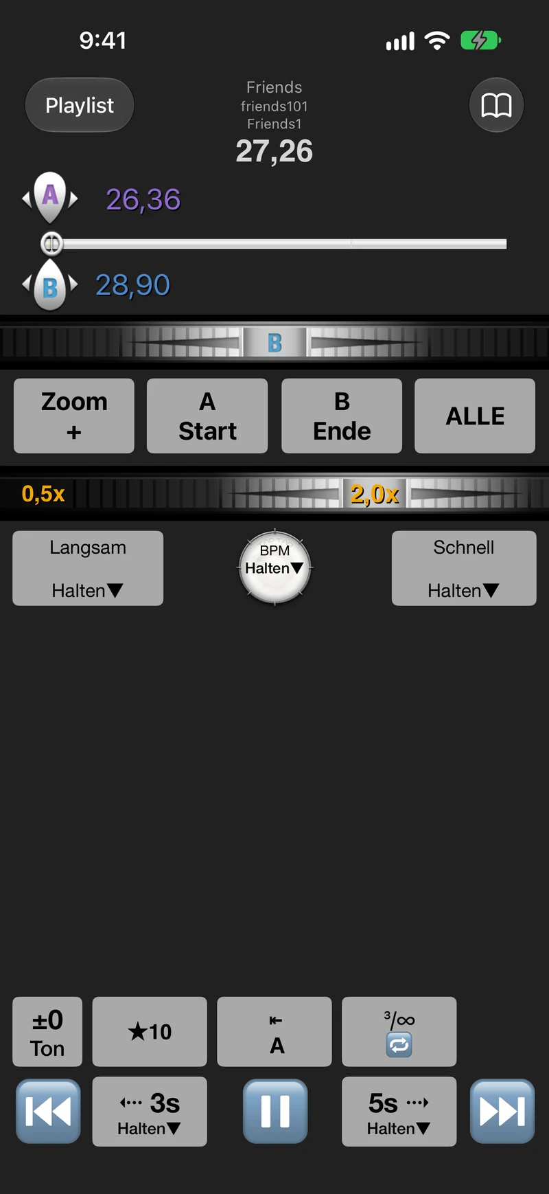 A–B-Loop-Player auf dem iPhone